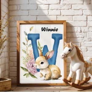 Hase Wandbild Name personalisiert fürs Kinderzimmer
