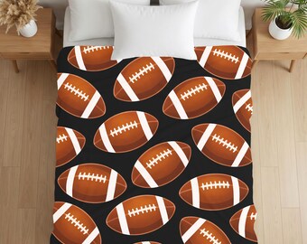 Football Pattern Blanket | Sports Throw | Tailgate Decor