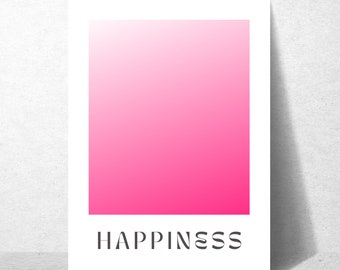 Pink happiness | Art print | Wall Art | Minimalist design | Classic Decor | poster