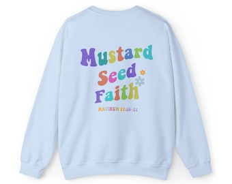 Semilla de mostaza Fe Estética Christian Crewneck Sudadera