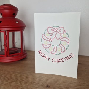 Weihnachtskarte | selbstgemacht | Merry Christmas | Weihnachtskranz | B6 Klappkarte | versandkostenfrei