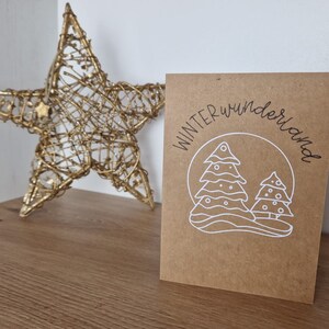 Weihnachtskarte | selbstgemacht | winterwonderland | Winterwelt | C6 Klappkarte | inkl. Umschlag | versandkostenfrei