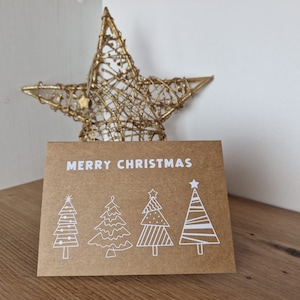 Weihnachtskarte | selbstgemacht | Merry Christmas | Tannenbäume | C6 Klappkarte | inkl. Umschlag | versandkostenfrei