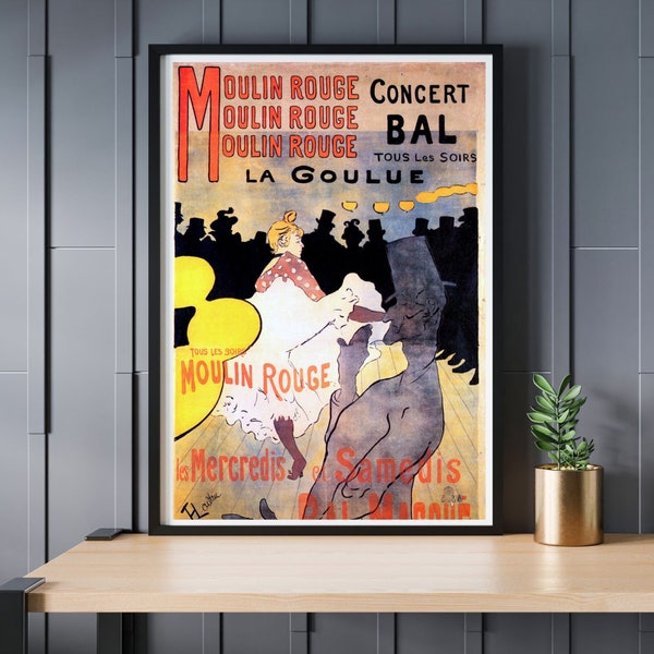 La Goulue | Cabaret Paris | Cancan | Advertising poster| French print | Vintage advert | Publicity | Art Nouveau style| Touluse Lautrec