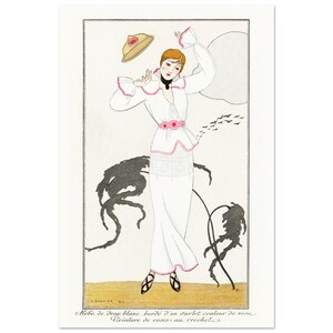Women in Wind Vintage Art Deco Poster - French Fashion Illustration by George Barbier - Retro Chic Home Decor