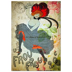 Vintage Art | Deco Poster | Frou Frou | Cancan | Cabaret in Paris | French Print | Retro Advertising | Illustration