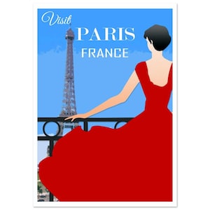 Vintage Parisian Eiffel Tower Poster | Art Deco French Print | Retro Publicity Art