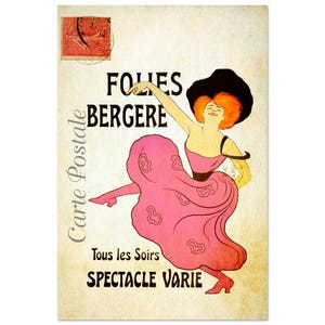 Vintage | Folies Bergères | Cabaret Poster | Art Deco | French Advert | Retro | Cancan | French Print