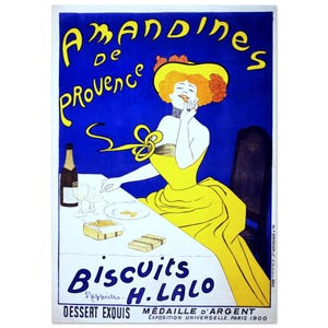Póster Art Déco vintage de Amandines de Provence / Impresión publicitaria francesa / Decoración de pared única