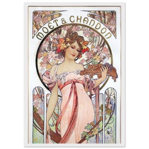 Alfons Mucha | Affiche Champagne Moët | Art nouveau | impression d'art vintage | Décoration romantique | Style moderne | 1899 Paris |