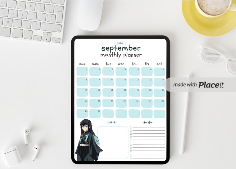 2024 Demon Slayer Anime Monthly Calendar Monthly Planner Schedule