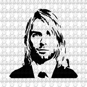 Kurt Cobain, Vector Image, Cricut, Cut, Cutting and Printing, Laser Cutting, Stickers, DIY Crafts, Png, Ai, Eps, DXF, Svg Digital Download