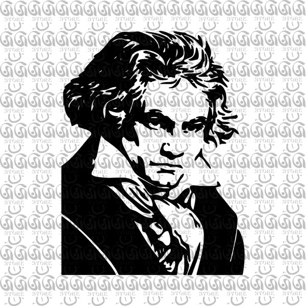 Ludwig Van Beethoven, Vector Image, Cricut, Cut, Cutting and Printing, Laser Cutting, Stickers, DIY Crafts, Png, Ai, Eps, DXF, Svg