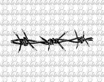 Barbed Wire Segment SVG, Barbed Wire Fence SVG, Fence with Spikes SVG, Barbed Wire Element Svg, Cut files for Cricut, Png, Ai, Eps, Dxf, Svg