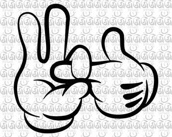 Cartoon Finger in Hole Hand Gesture SVG,  Hand Gloves SVG, White Gloves Gesture SVG, Cartoon Hands Svg, Files for Cricut, Png,Ai,Eps,Dxf,Svg