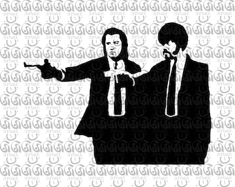 John Travolta and Samuel L Jackson, Vector Image, Cricut, Cut, Cutting and Printing, Laser Cutting, Stickers, DIY Crafts, Png,Ai,Eps,DXF,Svg