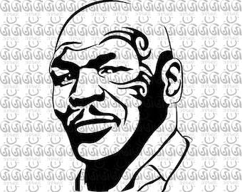 Mike Tyson, Vector Image, Cricut, Cutting and Printing, Laser Cutting, Stickers, DIY Crafts, Png, Ai, Eps, DXF, Svg Digital Download