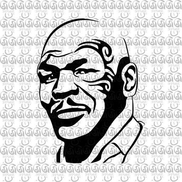 Mike Tyson, Vector Image, Cricut, Cutting and Printing, Laser Cutting, Stickers, DIY Crafts, Png, Ai, Eps, DXF, Svg Digital Download