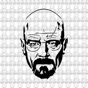 May include: Black and white line art portrait of a man with a beard and glasses. The man has a serious expression on his face.