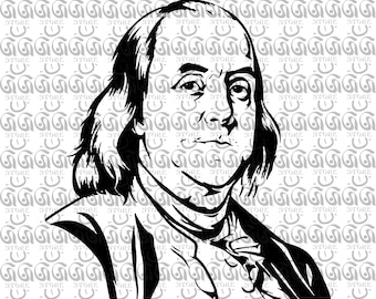 Benjamin Franklin, Vector Image, Cricut, Cut, Cutting and Printing, Laser Cutting, Stickers, DIY Crafts, Png,Ai,Eps,DXF,Svg Digital Download
