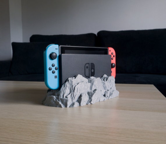 Support Nintendo Switch - Stand pour Station D'accueil Nintendo Switch Classique -  Design Montagnes et Rochers en impression 3D