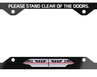 Marco para matrícula del monorraíl de Disney, accesorio para coche de Magic Kingdom, marco con la frase "Por favor, manténgase alejado de las puertas", regalo de Disney para adultos