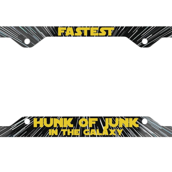 Cornice portatarga decorativa "Fastest Hunk of Junk" - Accessorio per auto ispirato a Star Wars