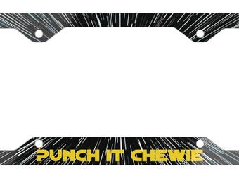 Punch It Chewie Decorative License Plate Frame, Subtle Sci Fi Car Accessory