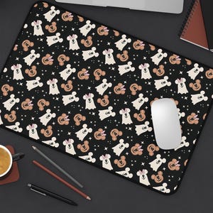 Cute Ghosts and Pumpkins Halloween Desk Mat, Home Office Decor