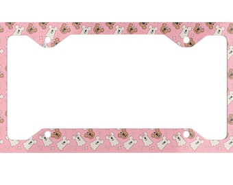 Pink Mickey Pumpkin Minnie Ghost Decorative License Plate Frame, Halloween Disney Car Accessory