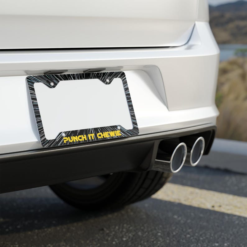 Punch It Chewie Decorative License Plate Frame, Subtle Sci Fi Car Accessory image 11