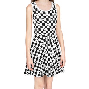 Kids and Toddler Dress for Disney, Girls Checker Dress, Girls' Sleeveless Dress Size 2T-XL