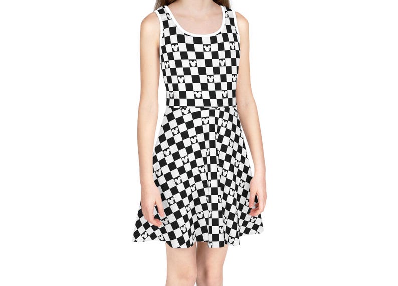 Kids and Toddler Dress for Disney, Girls Checker Dress, Girls' Sleeveless Dress Size 2T-XL