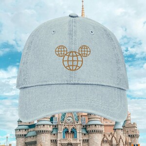 Disney Hat, Mickey Mouse Hat, Disney Parks Hat, Denim Hat Mens | Womens (Embroidered) Unisex Cap Disney Parks