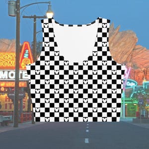 Disney Checker Crop Top, Mickey Checker Crop Top, Mickey Crop Top, Damen Checker Crop Top-BEREIT ZUM VERSAND
