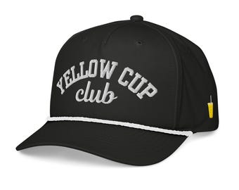 Yellow Cup Club Rope Hat, Theme Park Drink Hat, Retro Disneyland Inspired Cap