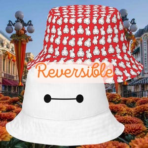 Baymax Hat, Big Hero 6 Hat, Reversible Bucket Hat