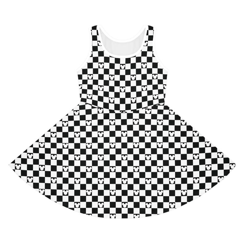 Kids and Toddler Dress for Disney, Girls Checker Dress, Girls' Sleeveless Dress Size 2T-XL
