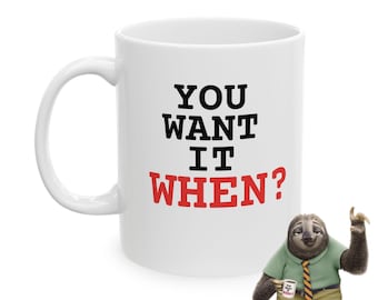 Flash the Sloth Coffee Mug: Zootopia Funny Ceramic Mug