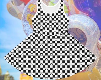 Mickey Checkered Dress for Girls | Kids Park Twirl Dress