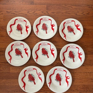 Lenox Winter Greetings Accent Plates w/Cardinal/ By Catherine McClung