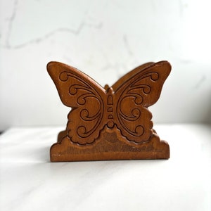 Vintage Wood Butterfly Napkin Holder