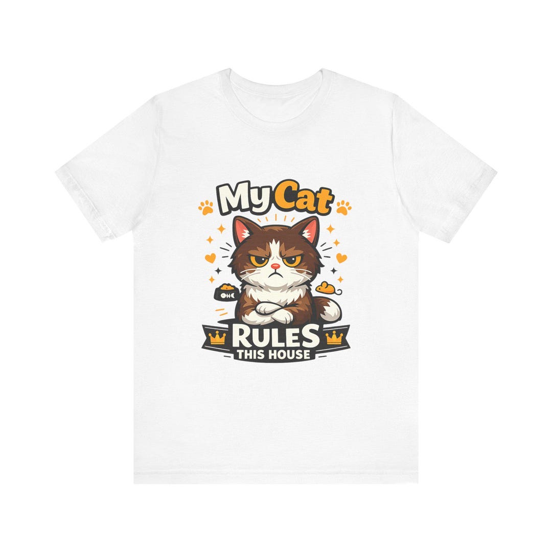 My Cat Rules This House Tee | Cat Owner Shirt, Cute Grumpy Cat ...