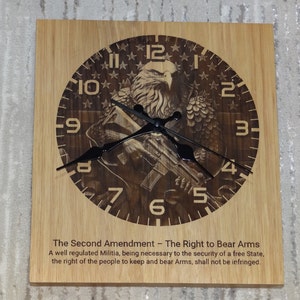 2nd Amendment Patriotic Eagle Clock