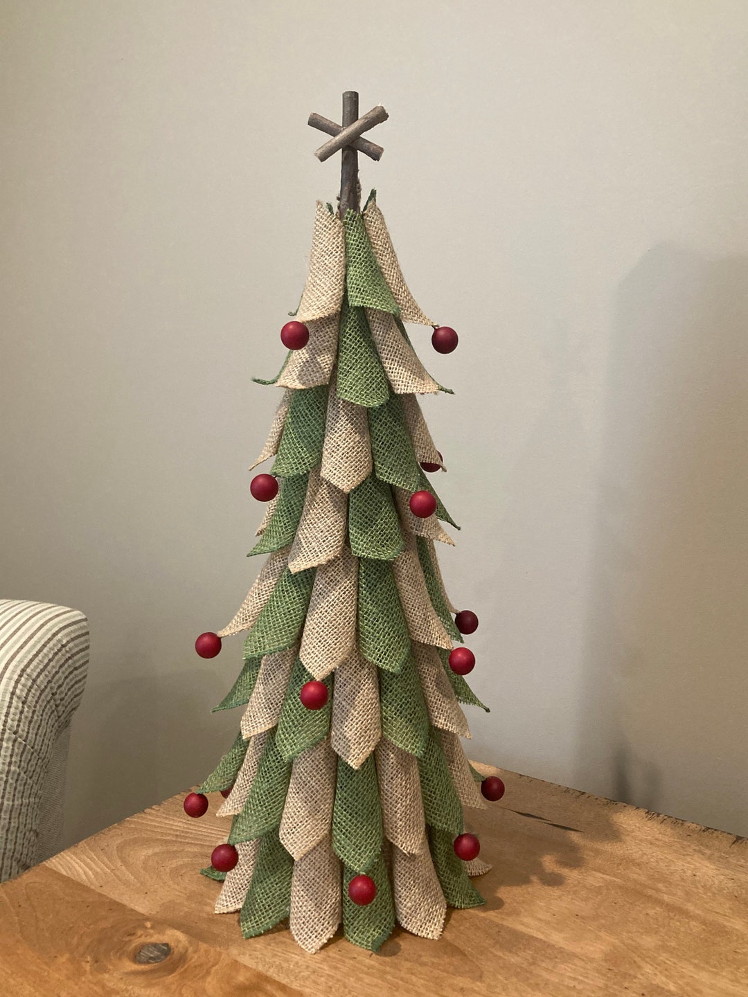 Burlap Ribbon Christmas Tree Etsy