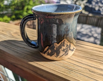 Handmade Blue Sage Green Mountain Mug