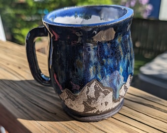 Handmade Peacock Mountain Mug