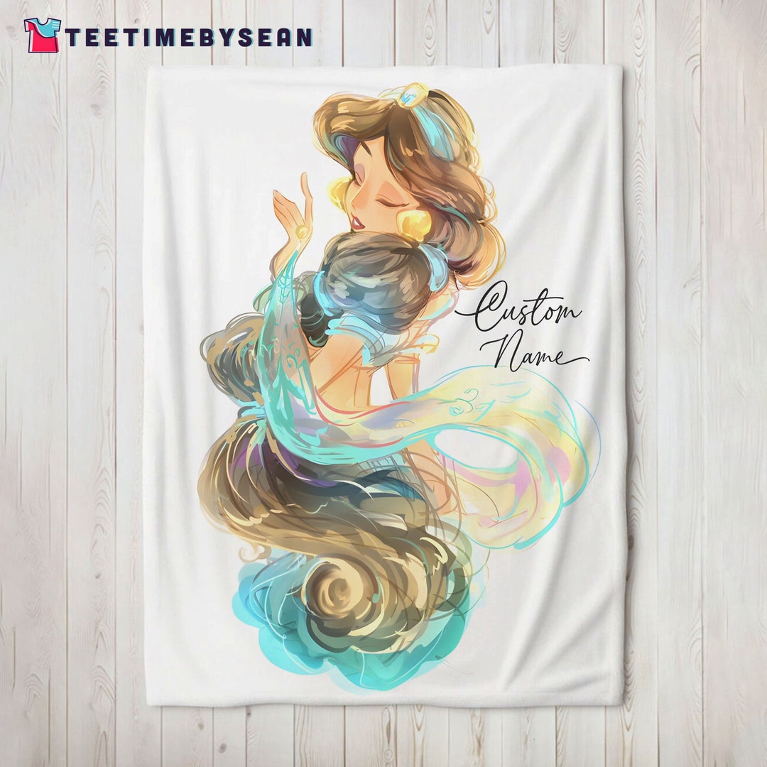 Disney Princess Jasmine Blanket Custom Name Printed Minky Etsy