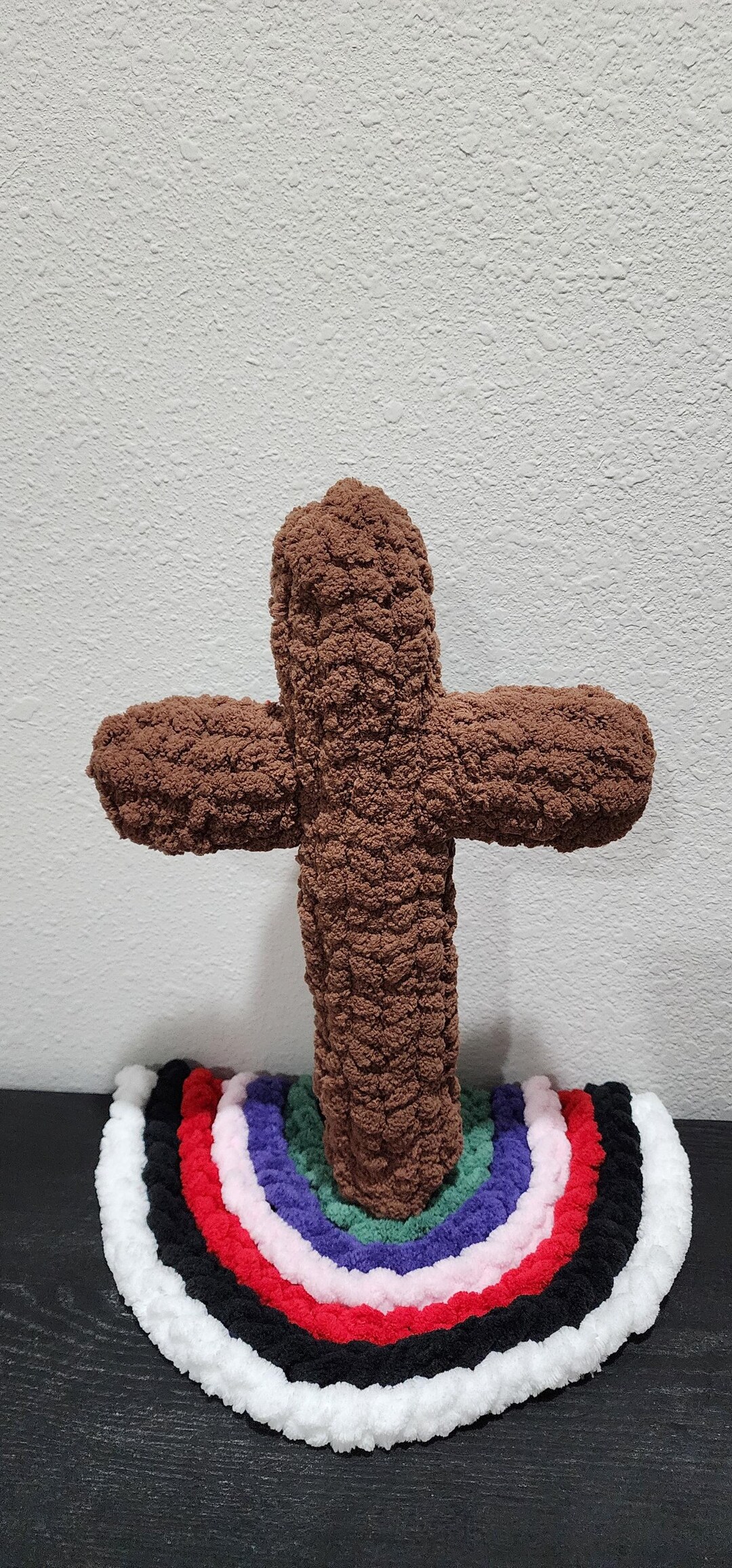 Chunky Knit Cross With Cloth - Etsy