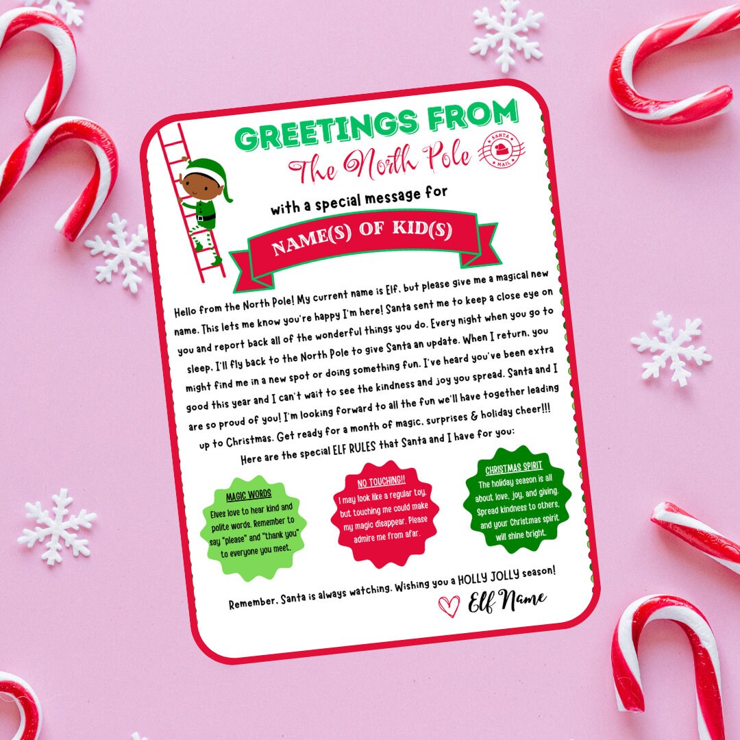 Elf Welcome Back Letter, Elf, Christmas, Elf, Santa, New Elf - Etsy